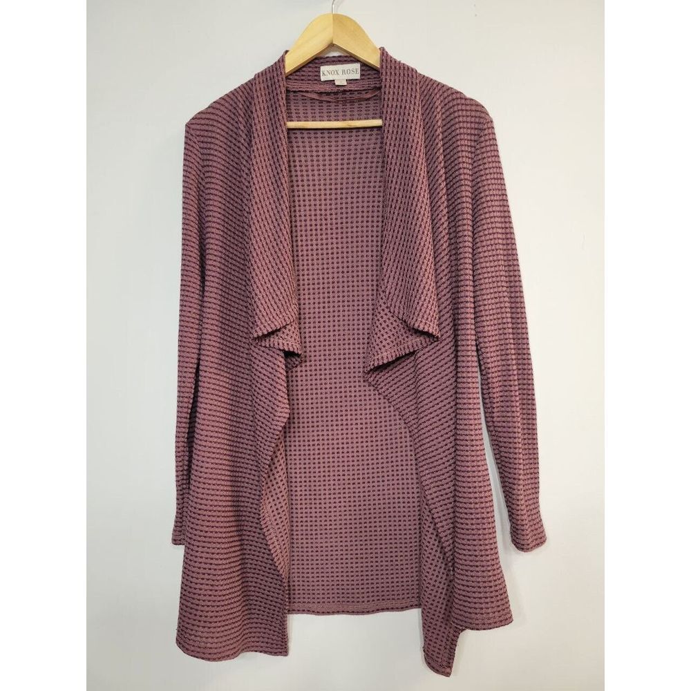 Knox Rose Waffle Knit Open Cardigan Size Small